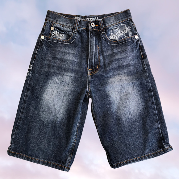 Vtg Y2k Makaveli Tupac 2Pac Rapper Skull Skate Urban Hip Hop Junior Shorts Sz 12 - Picture 1 of 10